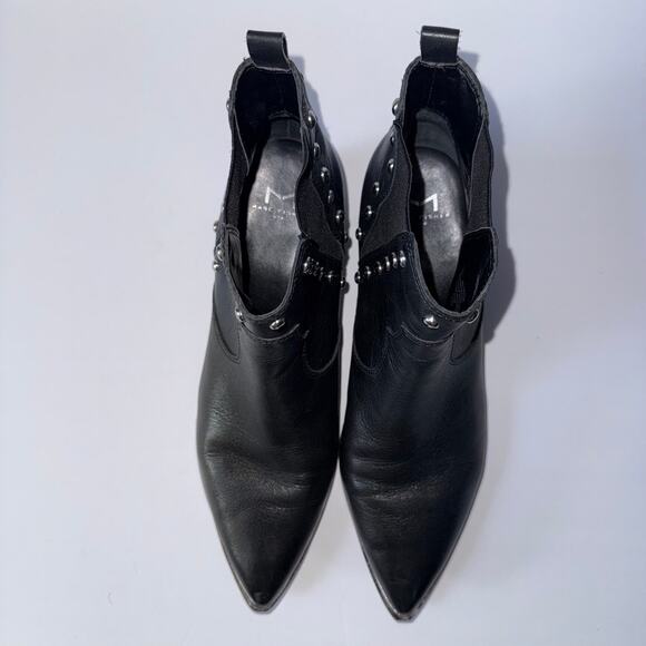 MARC FISHER LTD Black Leather Studded Ankle Boot 9.5 - Picture 16 of 16